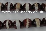 CAG6363 15 inches 10mm faceted round tibetan agate gemstone beads