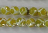 CAG6370 15 inches 8mm faceted round tibetan agate gemstone beads