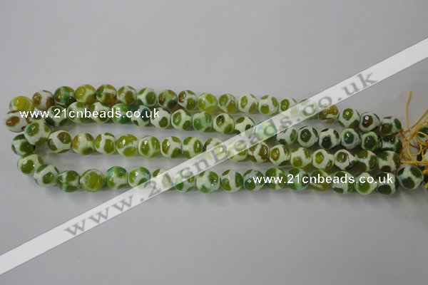 CAG6374 15 inches 8mm faceted round tibetan agate gemstone beads