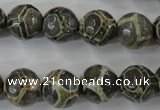 CAG6382 15 inches 8mm faceted round tibetan agate gemstone beads