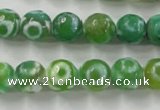 CAG6392 15 inches 10mm faceted round tibetan agate gemstone beads