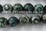 CAG6395 15 inches 8mm faceted round tibetan agate gemstone beads