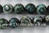 CAG6397 15 inches 12mm faceted round tibetan agate gemstone beads