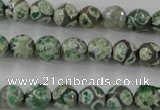 CAG6409 15 inches 8mm faceted round tibetan agate gemstone beads