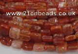 CAG643 15.5 inches 8mm square natural fire agate beads wholesale