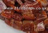 CAG644 15.5 inches 15mm square natural fire agate beads wholesale