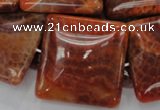 CAG646 15.5 inches 40mm square natural fire agate beads wholesale