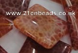 CAG647 15.5 inches 30*30mm rhombic natural fire agate beads