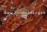 CAG651 15.5 inches 14*14mm faceted square natural fire agate beads