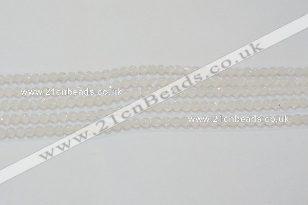 CAG6510 15.5 inches 4mm faceted round Brazilian white agate beads