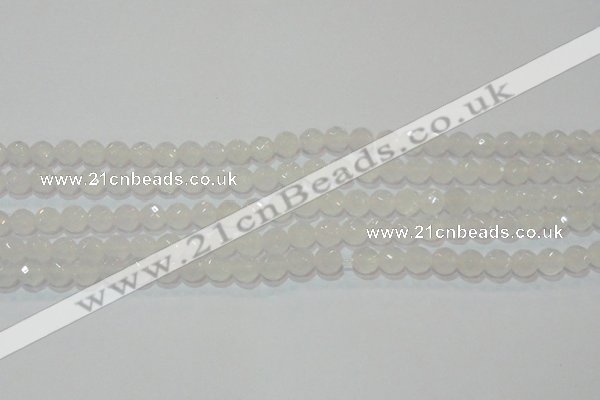 CAG6511 15.5 inches 6mm faceted round Brazilian white agate beads