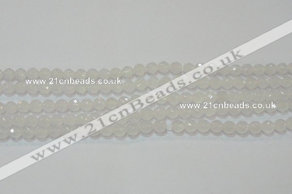 CAG6512 15.5 inches 8mm faceted round Brazilian white agate beads