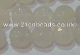 CAG6515 15.5 inches 14mm faceted round Brazilian white agate beads