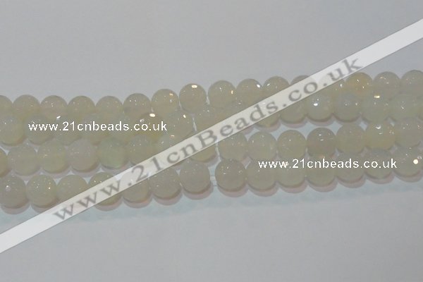 CAG6516 15.5 inches 16mm faceted round Brazilian white agate beads