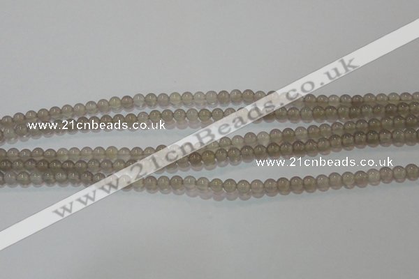 CAG6531 15.5 inches 4mm round Brazilian grey agate beads