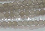 CAG6535 15.5 inches 4mm faceted round Brazilian grey agate beads