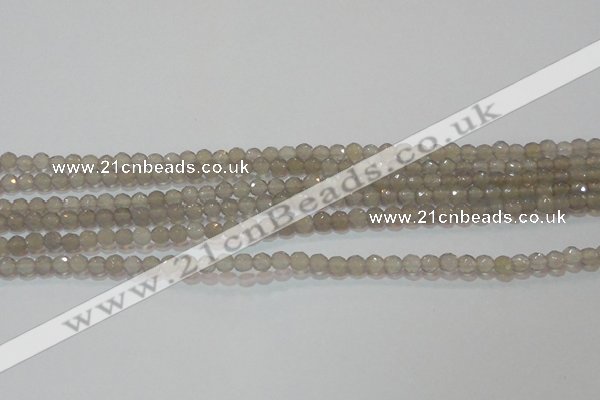 CAG6535 15.5 inches 4mm faceted round Brazilian grey agate beads