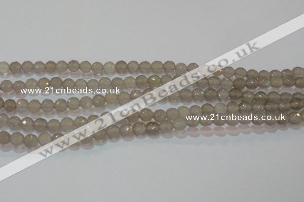 CAG6536 15.5 inches 6mm faceted round Brazilian grey agate beads