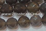 CAG6538 15.5 inches 14mm faceted round Brazilian grey agate beads