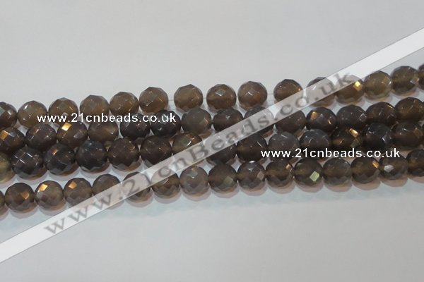 CAG6538 15.5 inches 14mm faceted round Brazilian grey agate beads