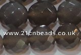 CAG6540 15.5 inches 18mm faceted round Brazilian grey agate beads