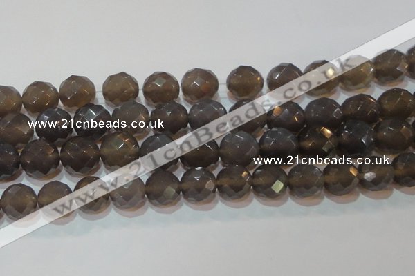 CAG6540 15.5 inches 18mm faceted round Brazilian grey agate beads