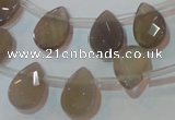 CAG6546 Top-drilled 10*14mm briolette Brazilian grey agate beads