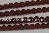 CAG6550 15.5 inches 4mm round matte red agate beads wholesale