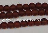 CAG6551 15.5 inches 5mm round matte red agate beads wholesale