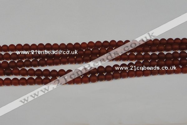 CAG6552 15.5 inches 6mm round matte red agate beads wholesale