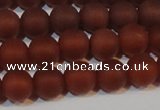 CAG6553 15.5 inches 7mm round matte red agate beads wholesale