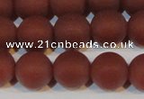 CAG6555 15.5 inches 10mm round matte red agate beads wholesale