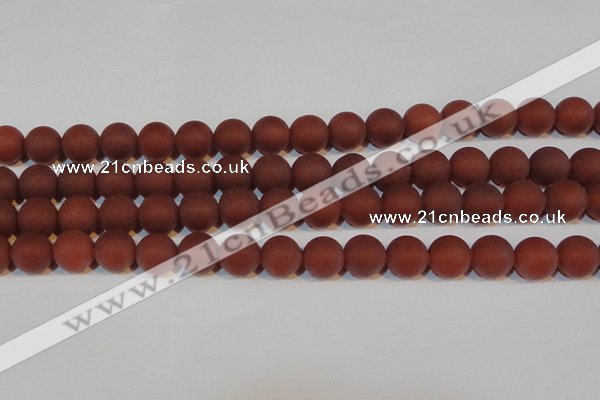 CAG6555 15.5 inches 10mm round matte red agate beads wholesale