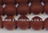 CAG6556 15.5 inches 12mm round matte red agate beads wholesale