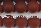 CAG6558 15.5 inches 16mm round matte red agate beads wholesale