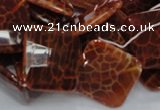 CAG656 15.5 inches 18*18mm faceted rhombic natural fire agate beads