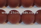 CAG6560 15.5 inches 20mm round matte red agate beads wholesale