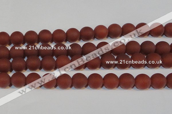 CAG6560 15.5 inches 20mm round matte red agate beads wholesale