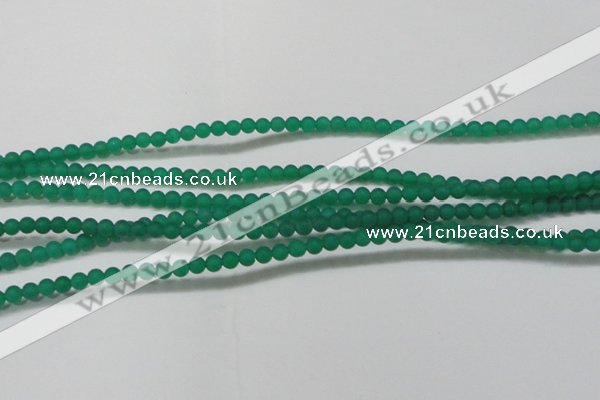 CAG6565 15.5 inches 3mm round matte green agate beads wholesale