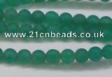 CAG6566 15.5 inches 4mm round matte green agate beads wholesale