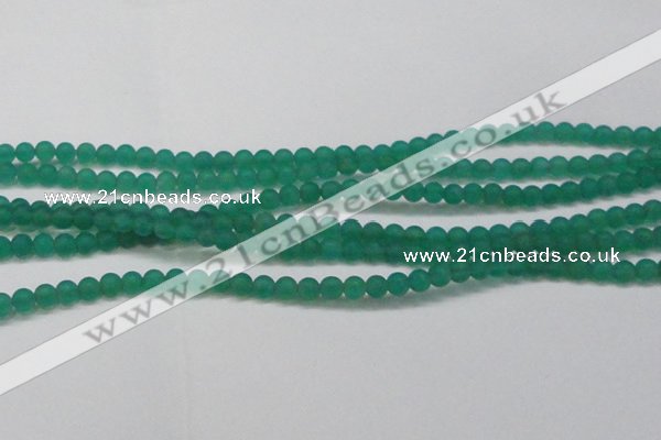 CAG6566 15.5 inches 4mm round matte green agate beads wholesale