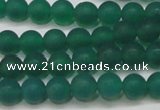 CAG6567 15.5 inches 6mm round matte green agate beads wholesale