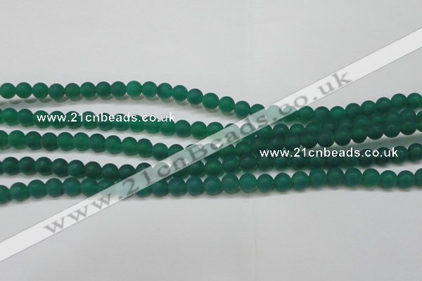 CAG6567 15.5 inches 6mm round matte green agate beads wholesale