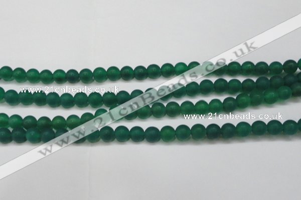 CAG6568 15.5 inches 7mm round matte green agate beads wholesale