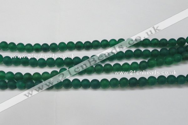 CAG6568 15.5 inches 7mm round matte green agate beads wholesale