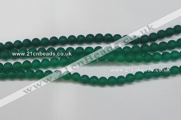 CAG6569 15.5 inches 8mm round matte green agate beads wholesale