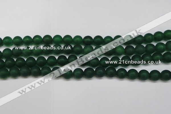 CAG6570 15.5 inches 10mm round matte green agate beads wholesale