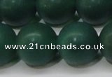 CAG6572 15.5 inches 14mm round matte green agate beads wholesale