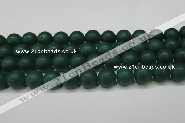 CAG6572 15.5 inches 14mm round matte green agate beads wholesale