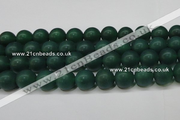 CAG6574 15.5 inches 18mm round matte green agate beads wholesale